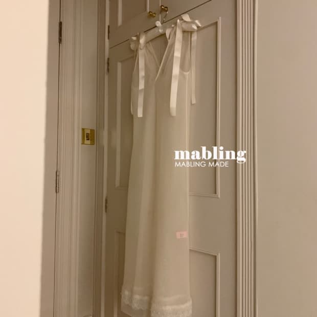 Scallop Ribbon Dress (Cream)