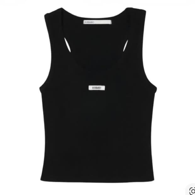 보헤미안서울 베이직 슬리브리스 크롭 탑 블랙