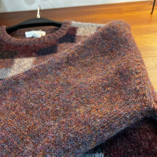 울 100%벽돌니트