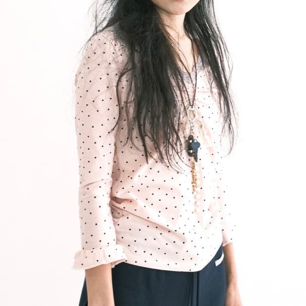 샵페어리 mini heart lace top (light pink)