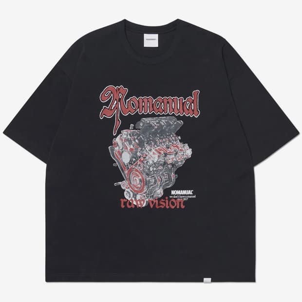 노매뉴얼 NM ENGINE T-SHIRT - BLACK 반팔 S