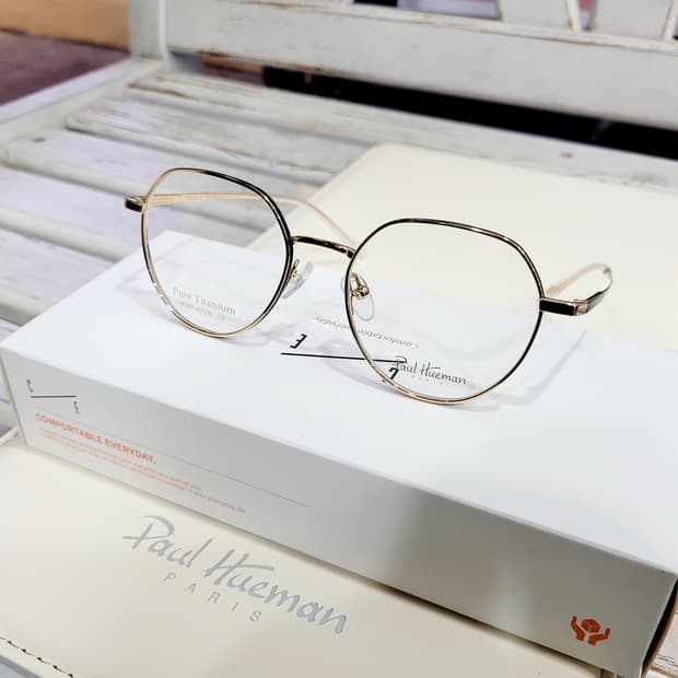 폴휴먼안경(PHF422A 골드육각)퓨어티탄초경량