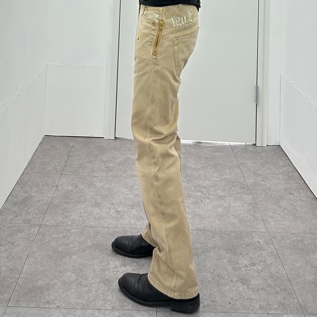 Lost punk lettering zipper detail pants 