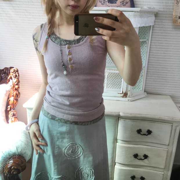 jpn vintage dusty pink layered sleeveles