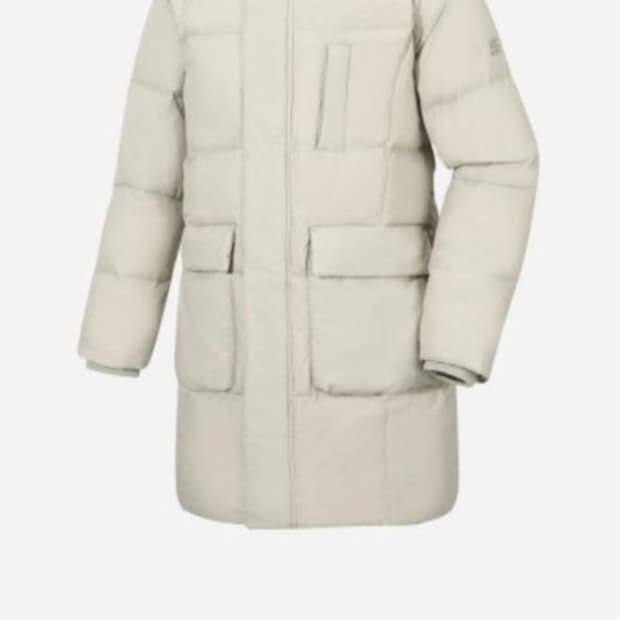 코오롱 뉴볼륨 롱패딩 그레이지색 남95 여100가능 상태최상 푸퍼야상패딩