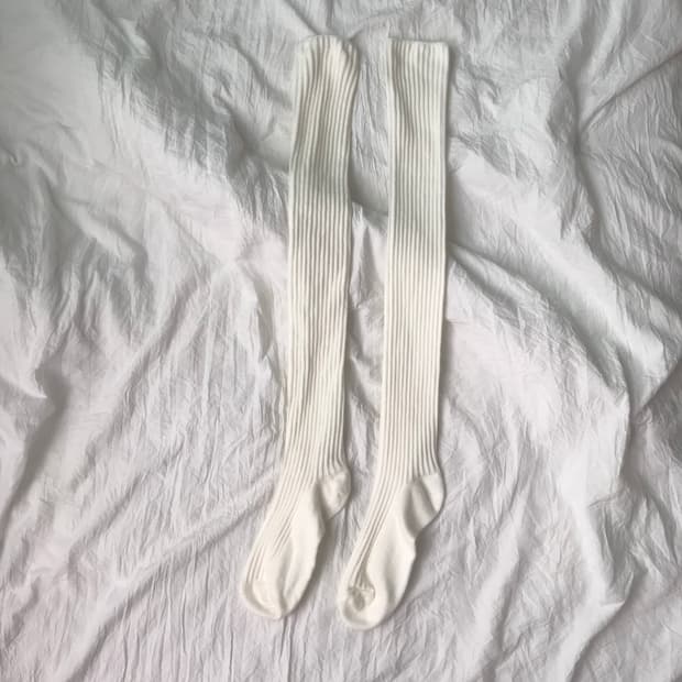 골지 레이어드 롱 양말