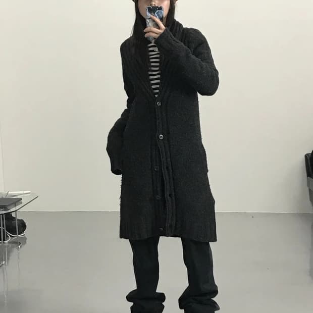 Japanese Wool Long Knit Cardigan