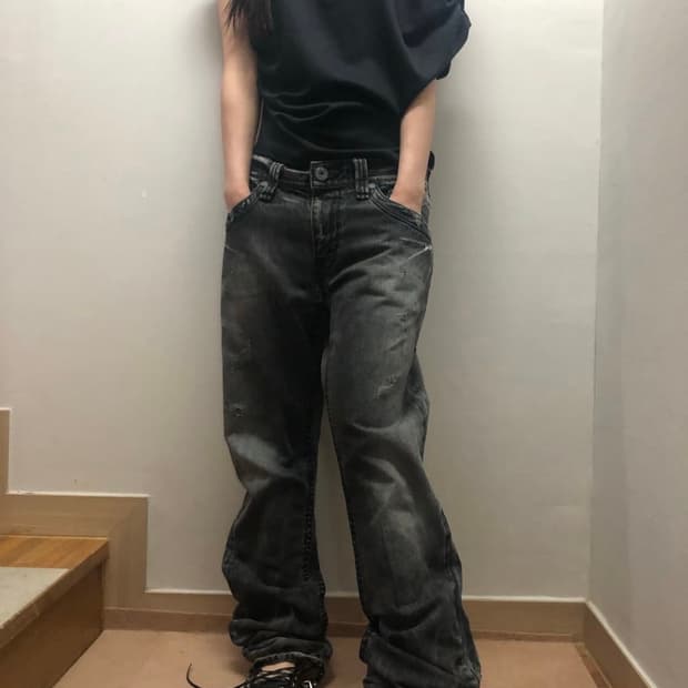 버커루 그레이 데님 워싱진