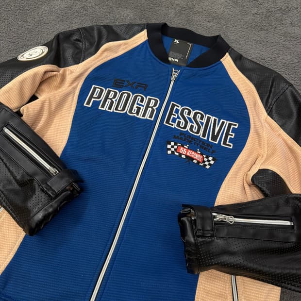 [ 정품/XL ] EXR 빈티지 모터사이클 레이싱 레더 자켓