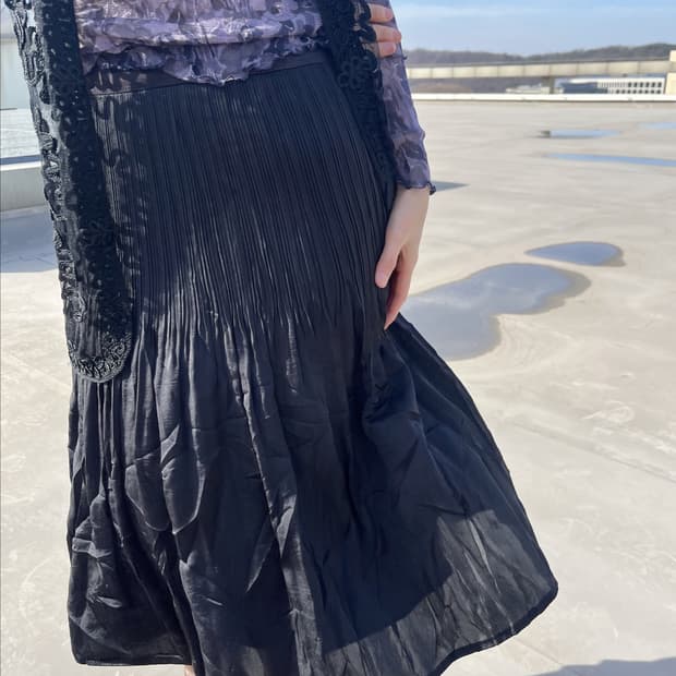  Pleated Midi Skirt 플리츠 미디 스커트
