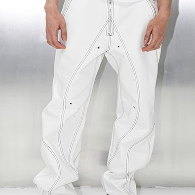 51퍼센트 화이트 스티치 팬츠