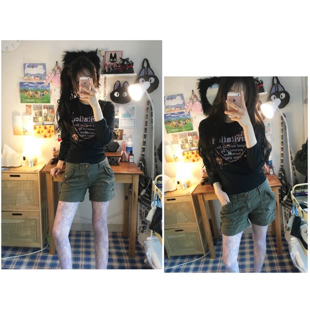 VINTAGE BUTTON CARGO ROLL-UP SHORT PANTS