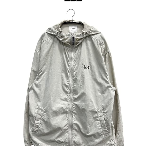 (L) LEE 자수로고 나일론 바람막이 라이트그레이