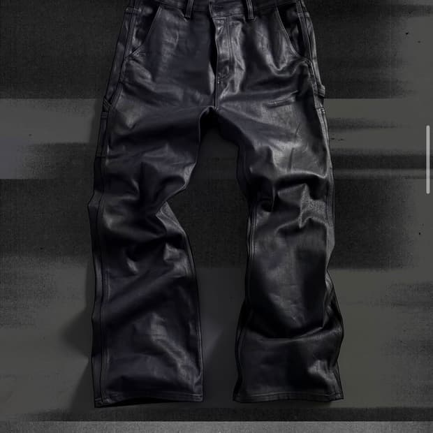 아르반 로투스 새깅 플레어 팬츠 코팅 블랙