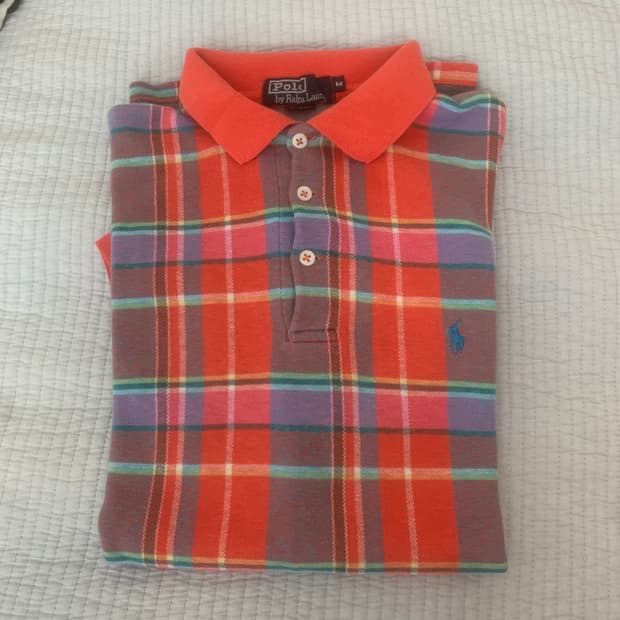 폴로 랄프로렌 90‘s 체크 반팔카라티 100 사이즈