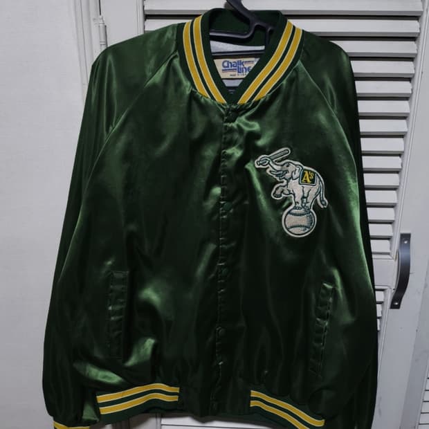 xl 90s 초크라인 스타디움 사틴 바시티자켓