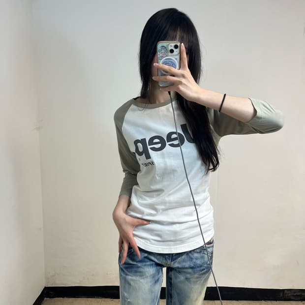 Jeep beige raglan long sleeve