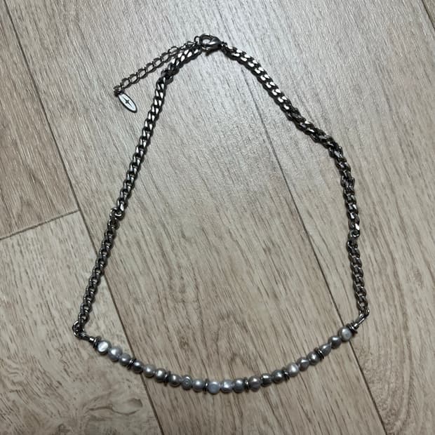 [새상품] 벨리에 체인 펄 네클리스 (47.5cm)