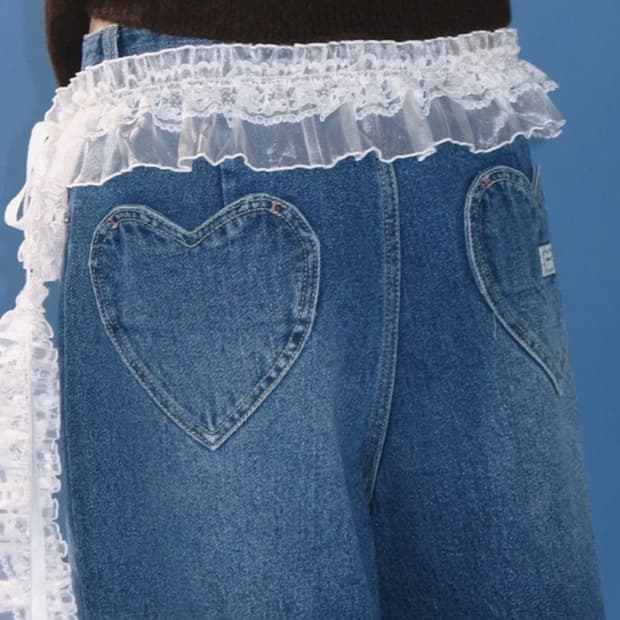 론론 하트스티치 데님팬츠