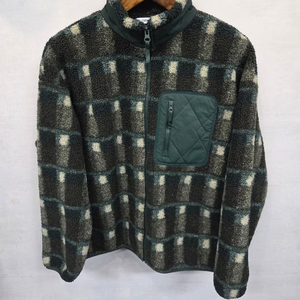 유니클로 jw 앤더슨 윈드블럭 체크 플리스 자켓 L