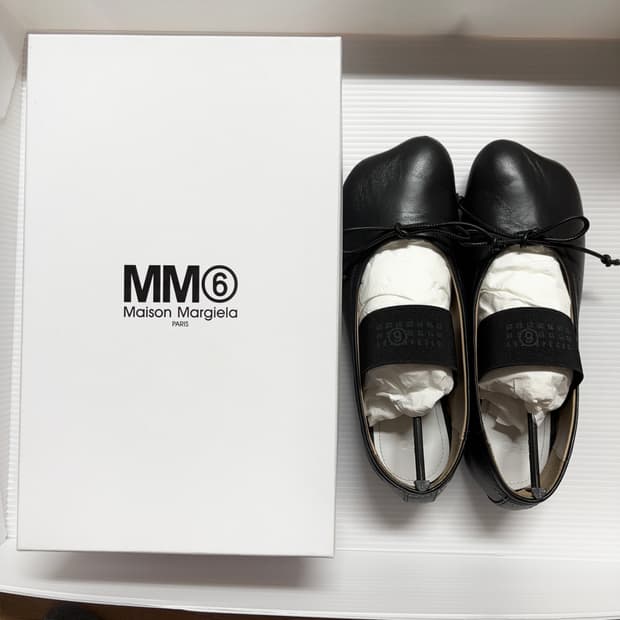 메종 마르지엘라 mm6 아나토믹 발레리나 플랫슈즈 가죽 신발