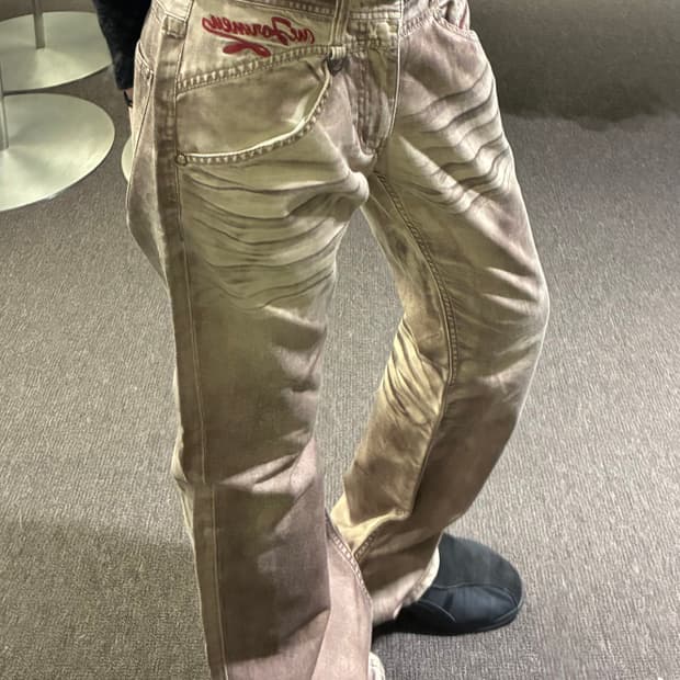 46)NICOLE CLUB FOR MEN 빈티지 자수 데님팬츠