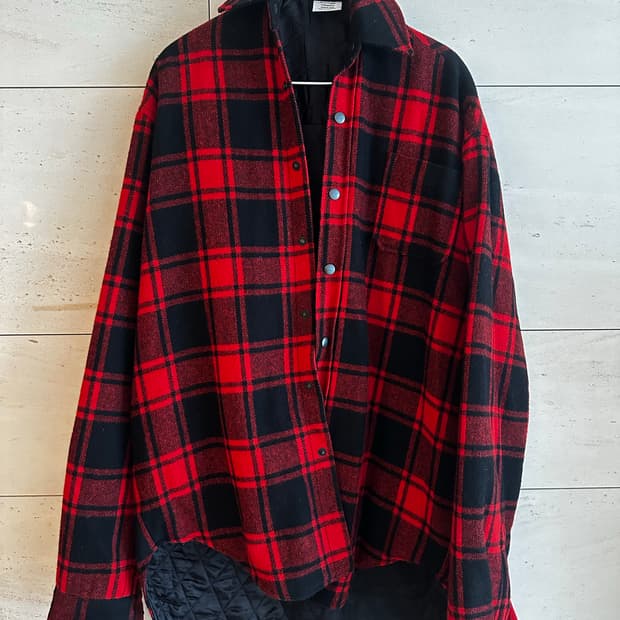 베트멍 체크 패딩 셔츠 S