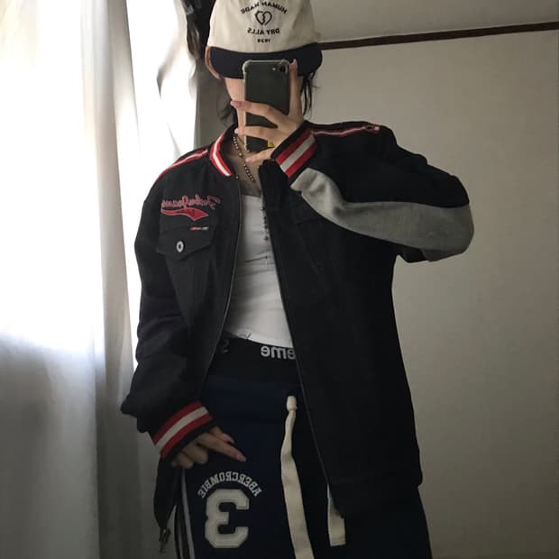 푸부 00s 빅로고 데님 자켓