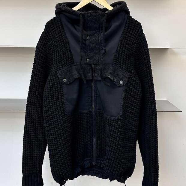 디젤 투포켓 풀오버 스냅 네트 집업 자켓