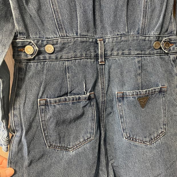 게스 데님 점프수트