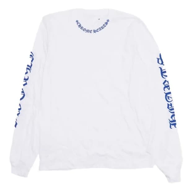 크롬하츠 넥 스크립트 로고 롱슬리브 긴팔 티셔츠 다저스블루 (새상품)