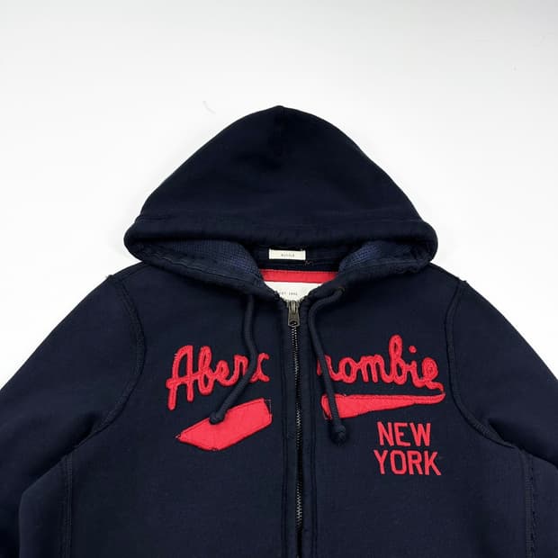 아베크롬비 피치 A&F 네이비 헤비 코튼 후드집업 (XL)