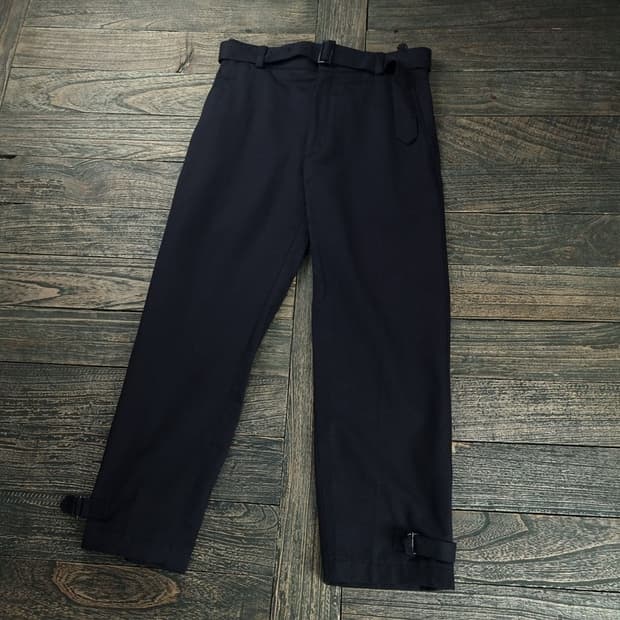 [솔리드 옴므] 18F/W 벨티드 코튼 팬츠 네이비 P01432