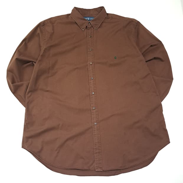 CK074 3XLT 폴로 00s 버튼다운 브라운 셔츠 남방
