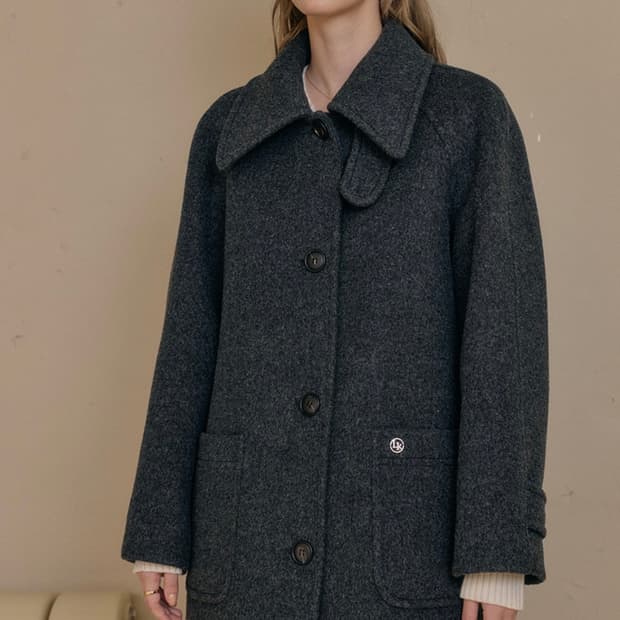 룩캐스트 마리 하프 울 코트 MARY HALF WOOL COAT 챠콜