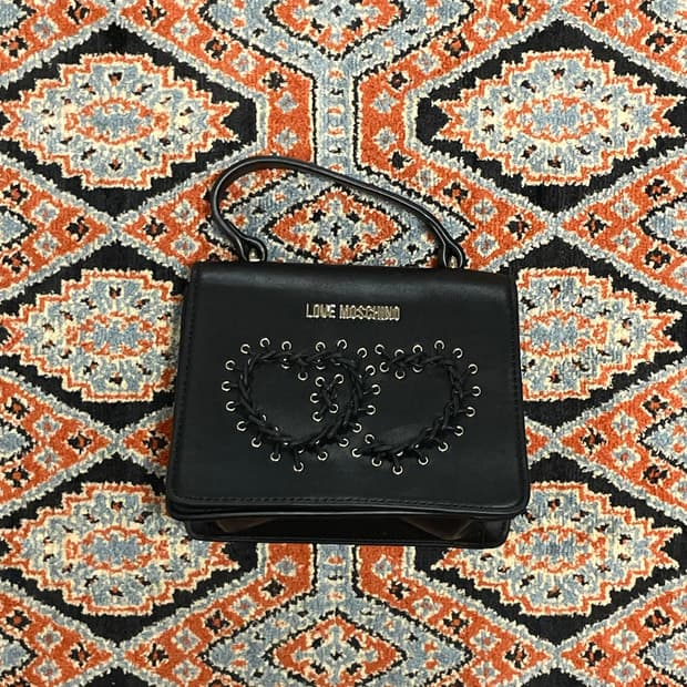 러브 모스키노 블랙 미니 토트백 