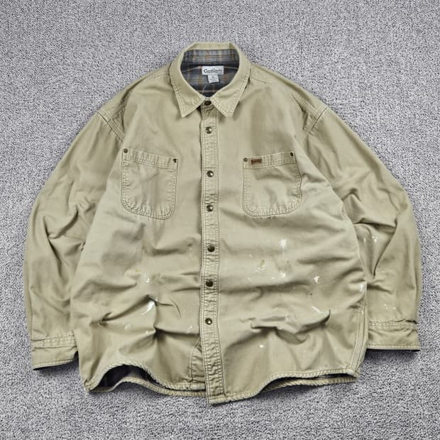 칼하트 플란넬 캔버스 헤비 워크 셔츠 자켓 ( XL ) / 10536
