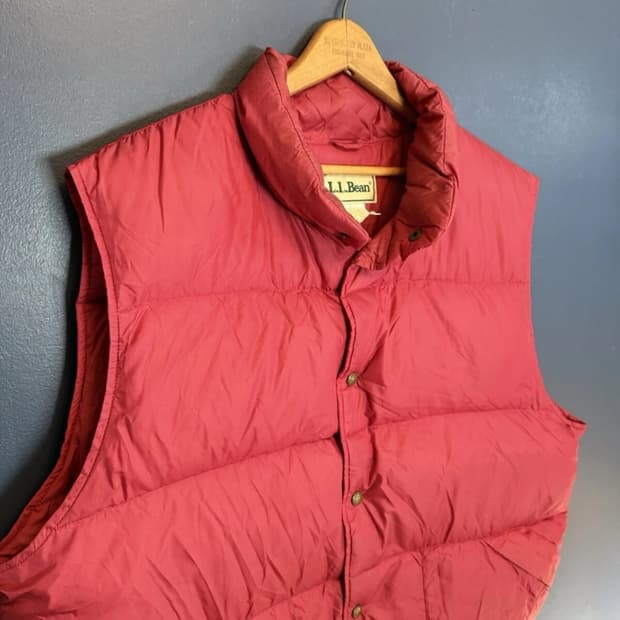 Vintage ll bean down vest xl red