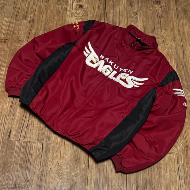 [M] 마제스틱 라쿠텐 이글스 올드스쿨 버건디 야구 점퍼