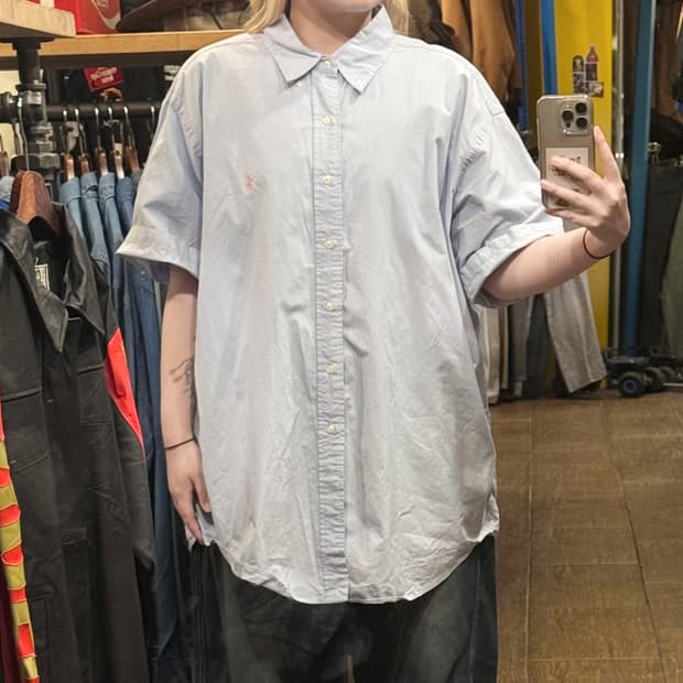 [HI] 폴로 랄프로렌 반팔셔츠 체크 스카이 블루