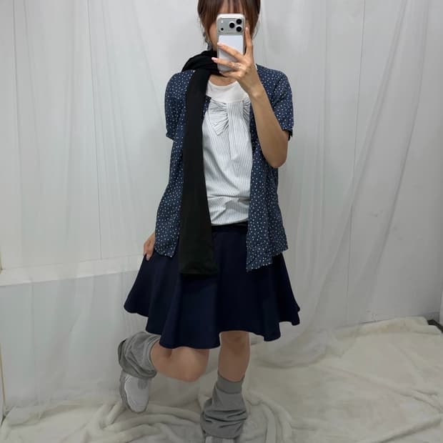 𖤐네이비 니혼진 리본 코디set𖤐 