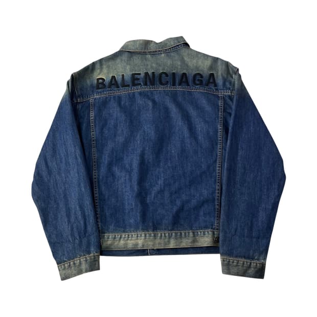 100 발렌시아가 2018 데님 자수 청자켓