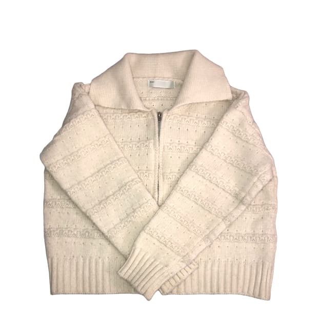 아이보리 니트 집업