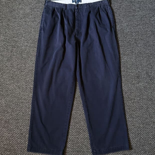 (36) 90s 폴로 랄프로렌 앤드류 더블 플리츠 치노 팬츠