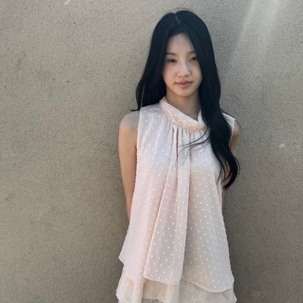 인앤양하모니 Halter tie blouse, peach