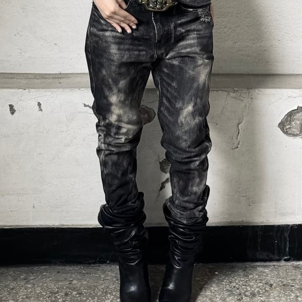 Ash fade denim pants