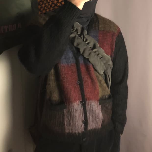 슈프림 브러쉬드 그리드 가디건