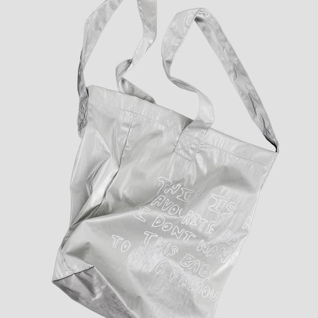 1011 갤러리 나일론 실버 토트백