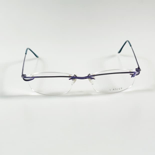 프랑스제 NINA RICCI 무테 플로럴 메탈 빈티지 안경