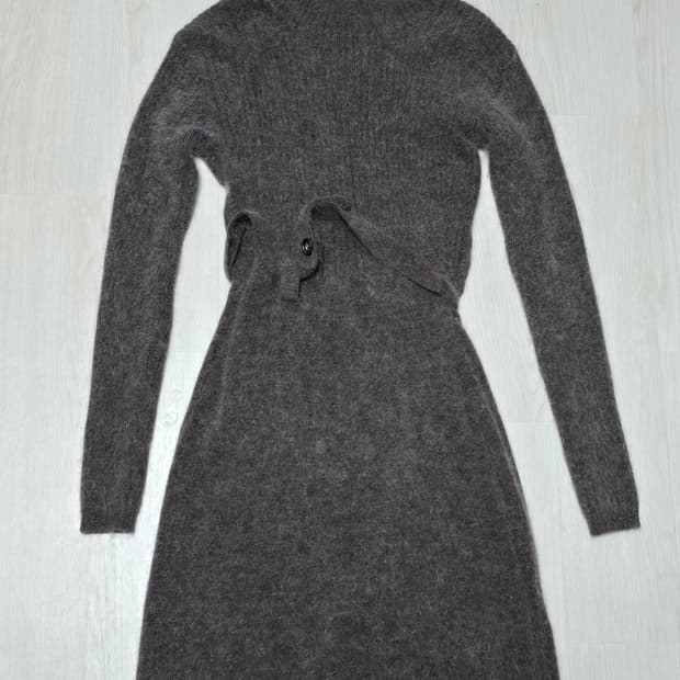 일본 앙고라 니트 터틀넥 원피스